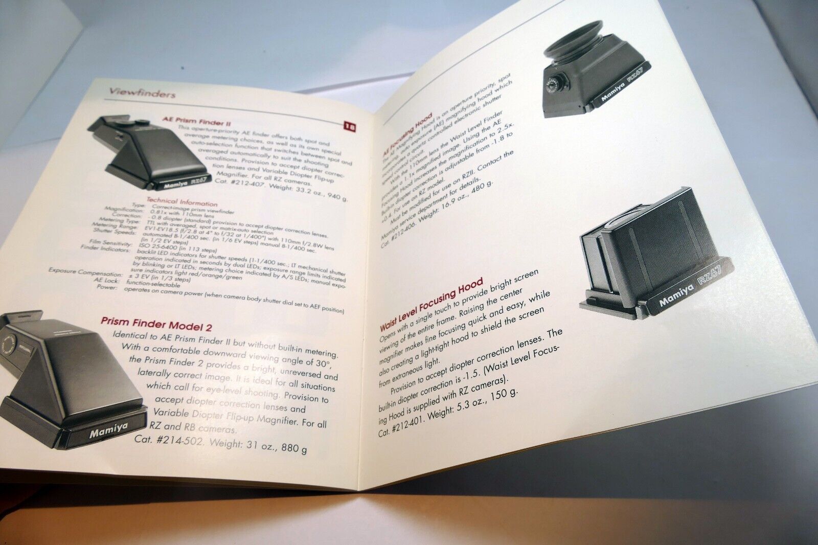Mamiya RZ 67 Brochure Accessory Owner's Guide