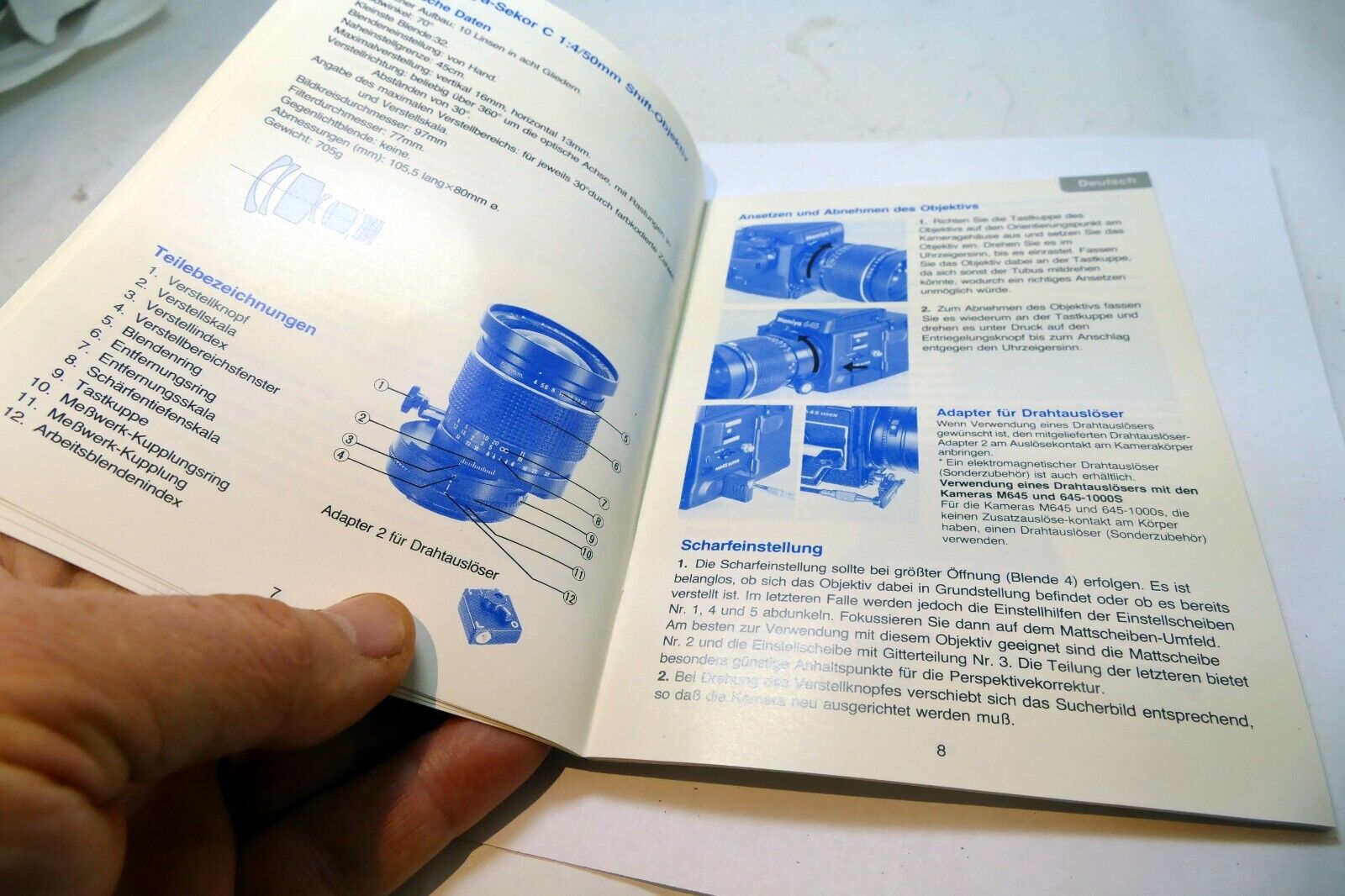 Mamiya Sekor 50mm f4 SHIFT C Lens Instruction Manual Guide