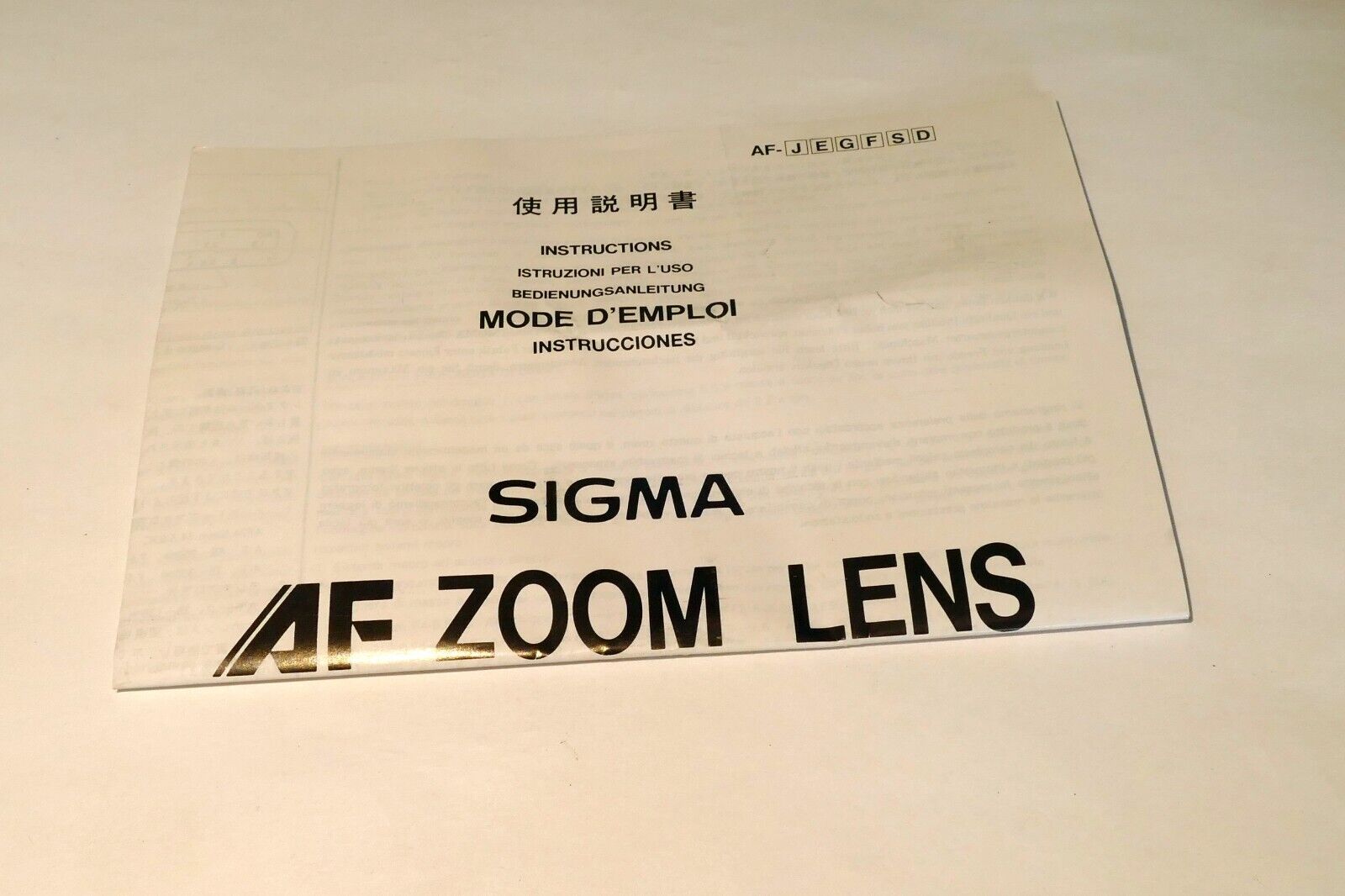 Sigma AF 35-135mm 21-35mm 28-70mm 24-50mm 28-200mm Lens Manual Guide Instruction