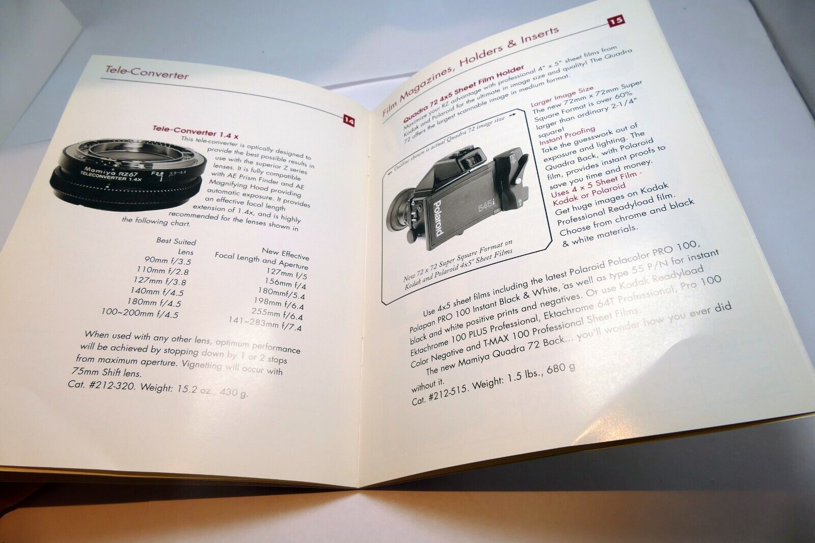 Mamiya RZ 67 Brochure Accessory Owner's Guide