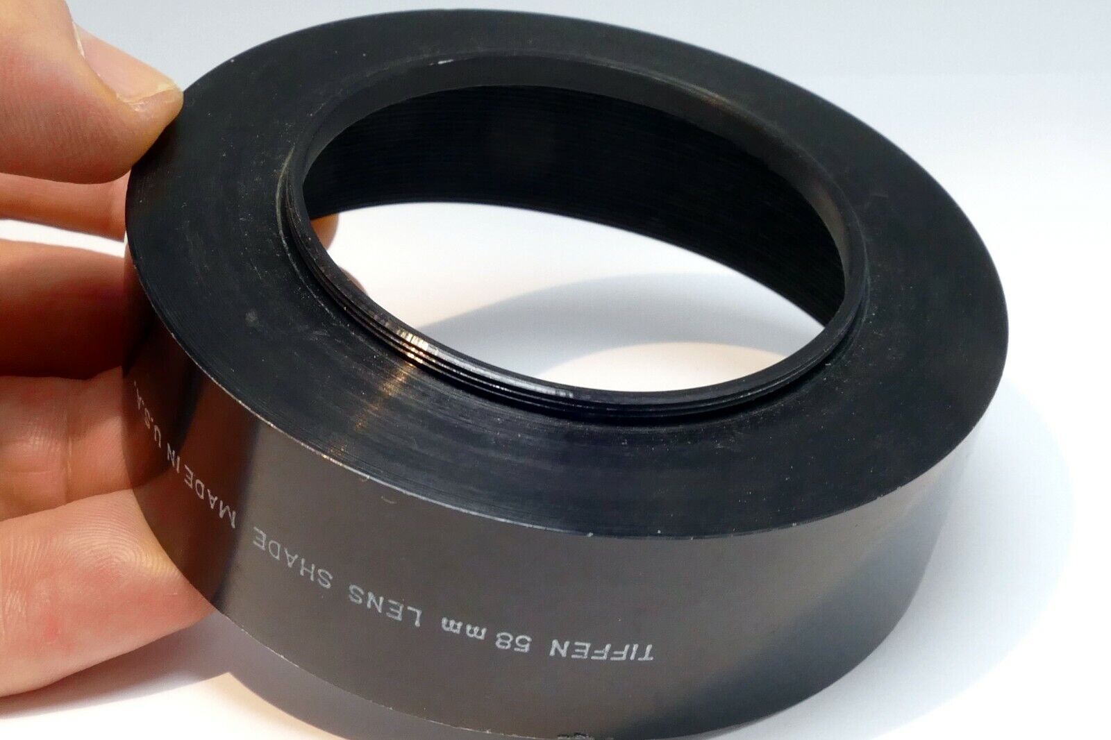 Tiffen 58mm Lens Hood Shade screw in metal made in USA  -   (threads bent)
