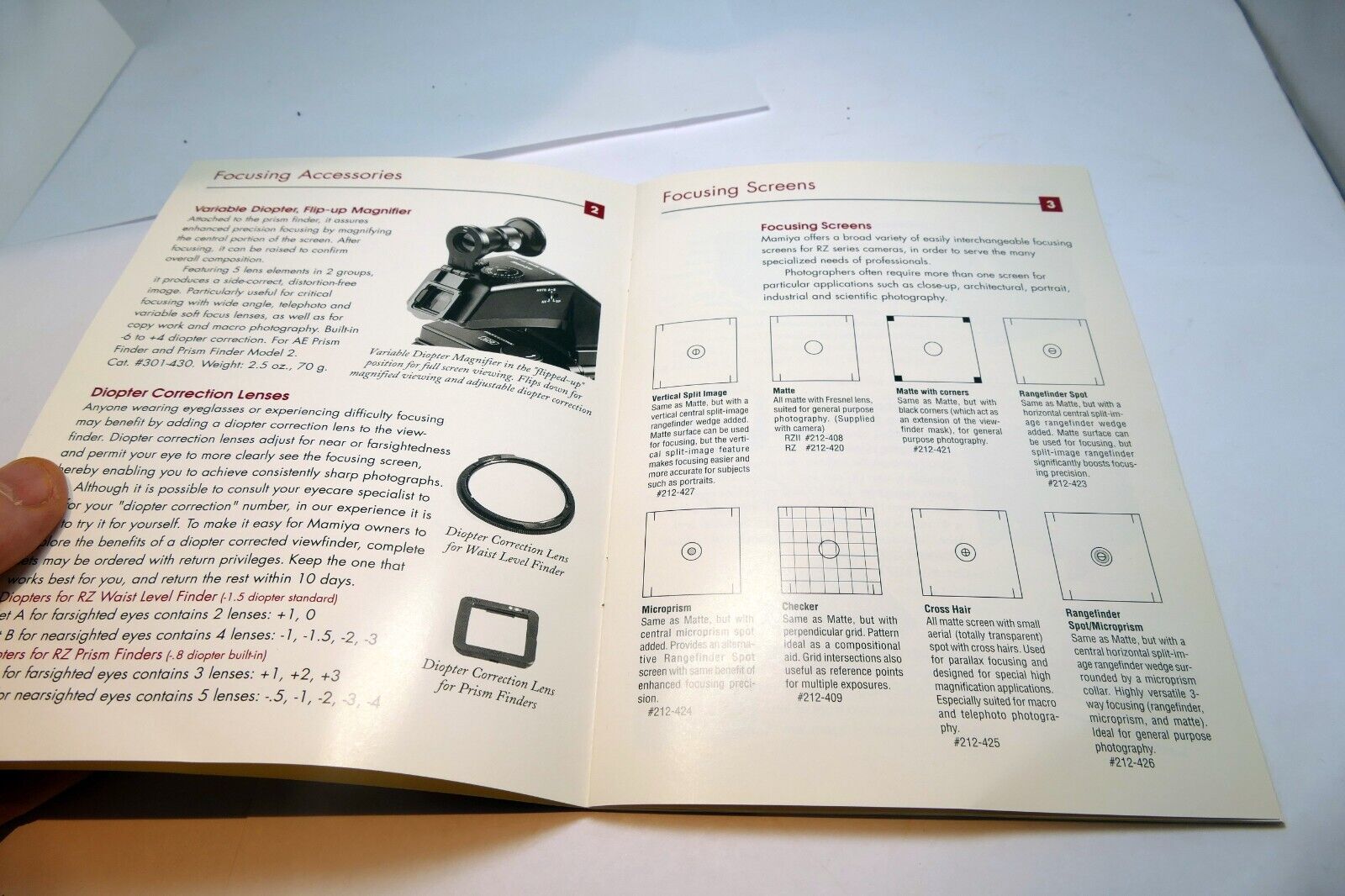Mamiya RZ 67 Brochure Accessory Owner's Guide