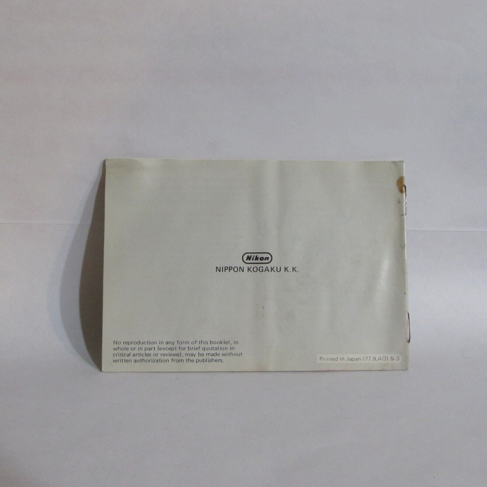 vintage Nikon Micro-Nikkor 55mm f/3.5 AI Lens Instructional  Manual Guide O40720