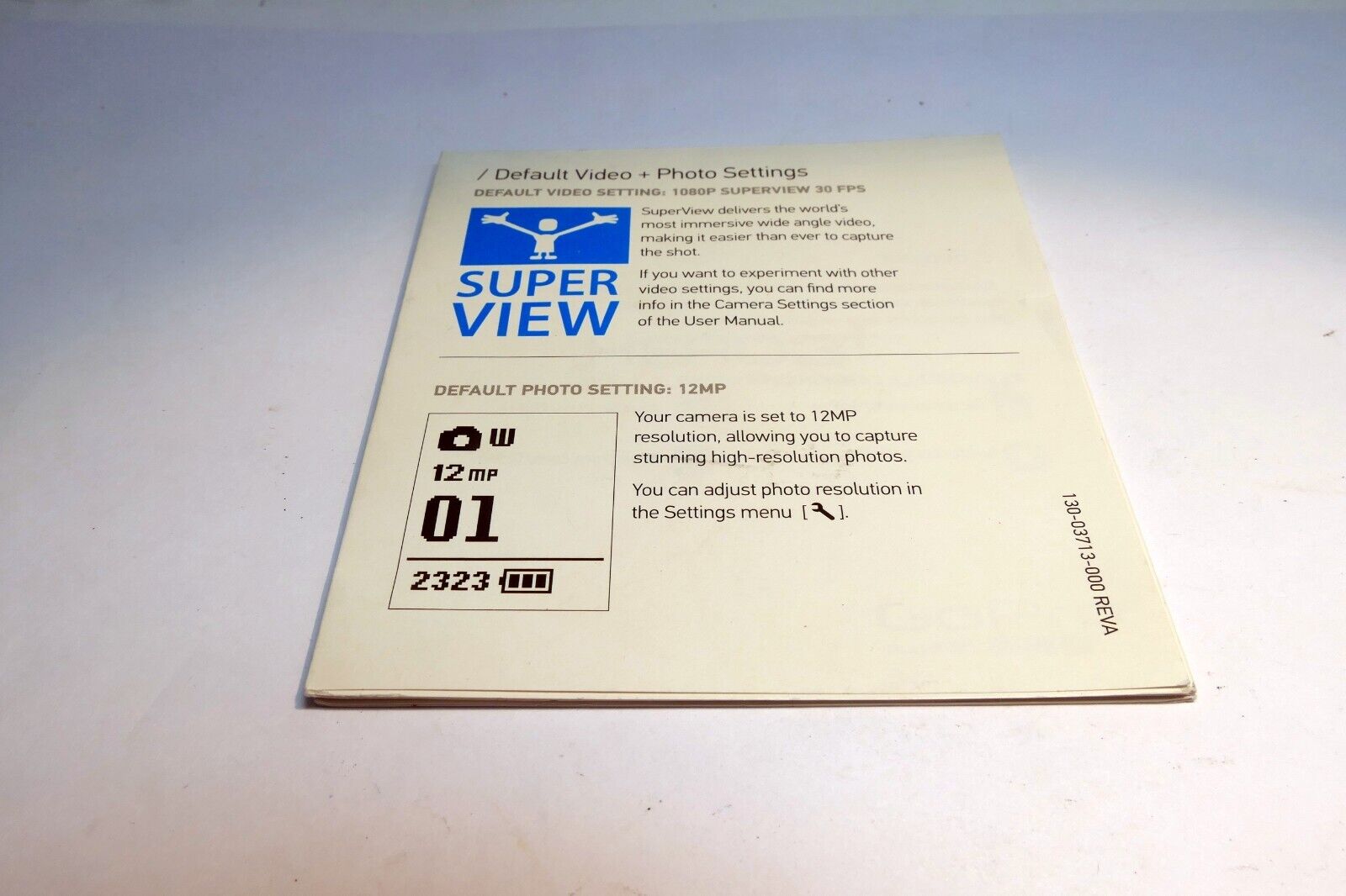Gopro Hero 3+ Quick Start Guide short concise English EN