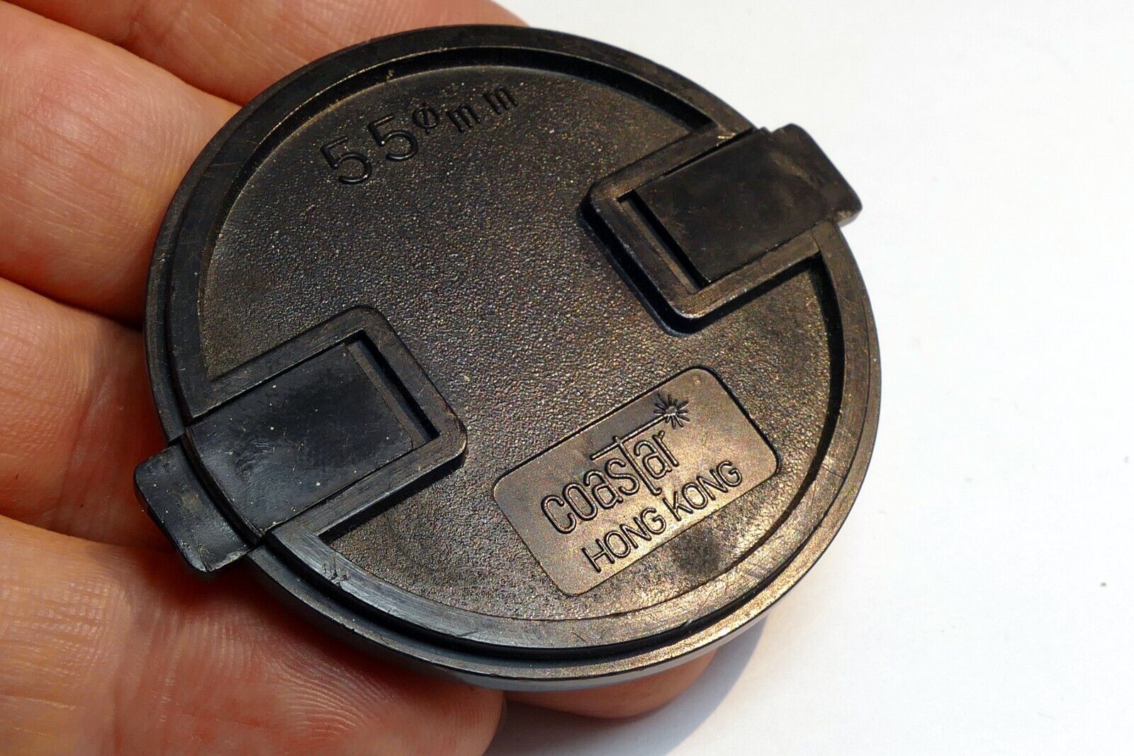 55mm Lens Front  Cap   for  camera lens photo  made in Hong Kong vintage