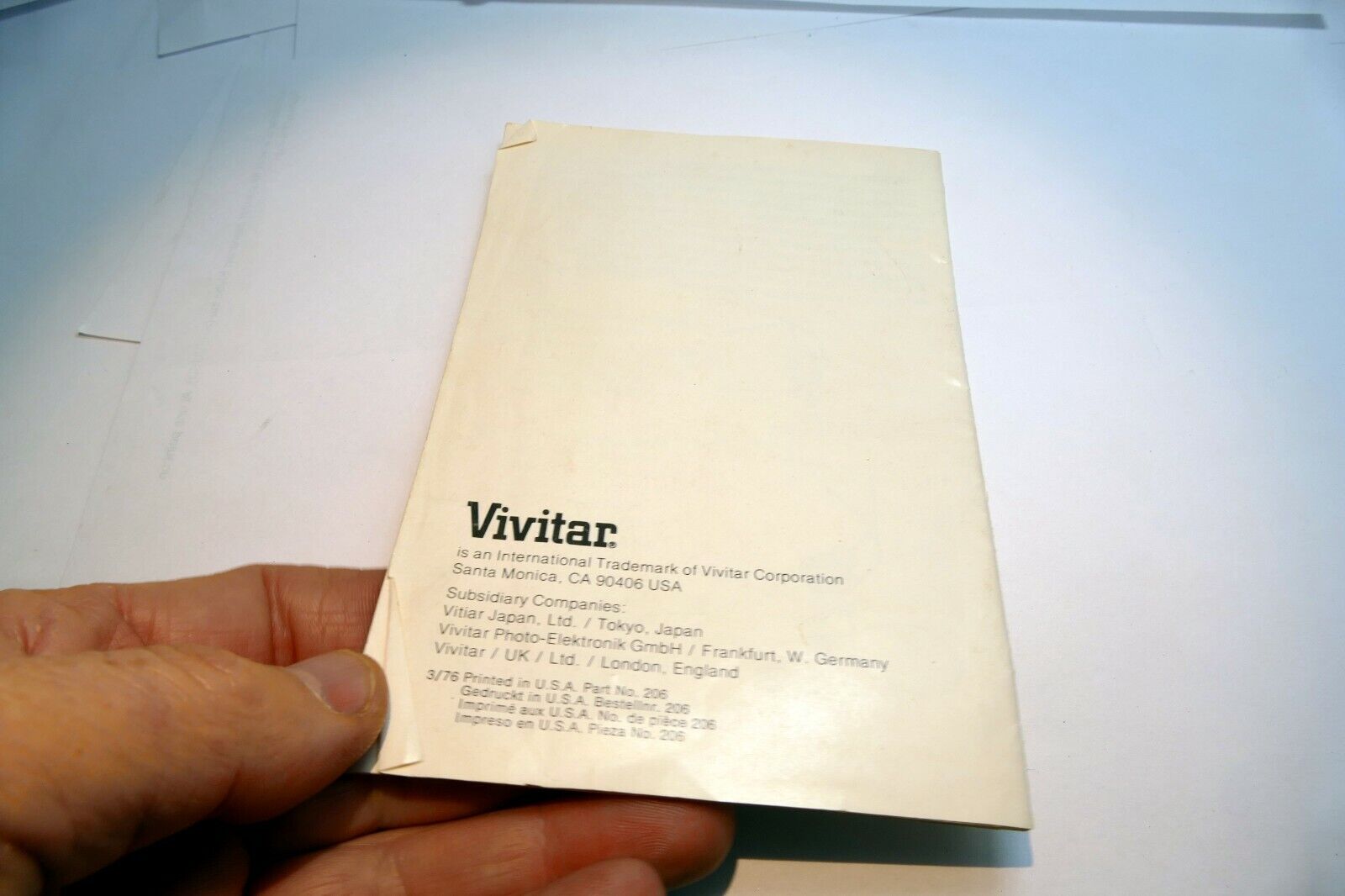 Vivitar Soft Light Bounce Diffuser Kit for flash Owner's Guide