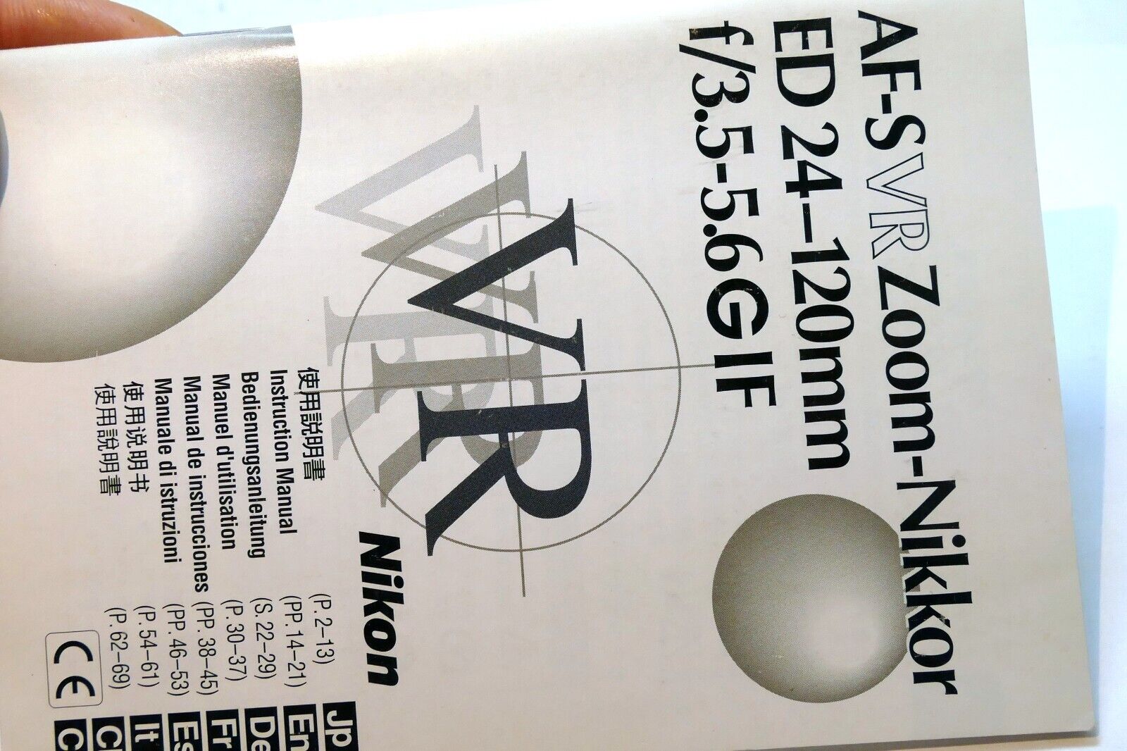 Nikon AF-S VR Nikkor 24-120mm f3.5-5.6G IF  Lens Manual GUIDE