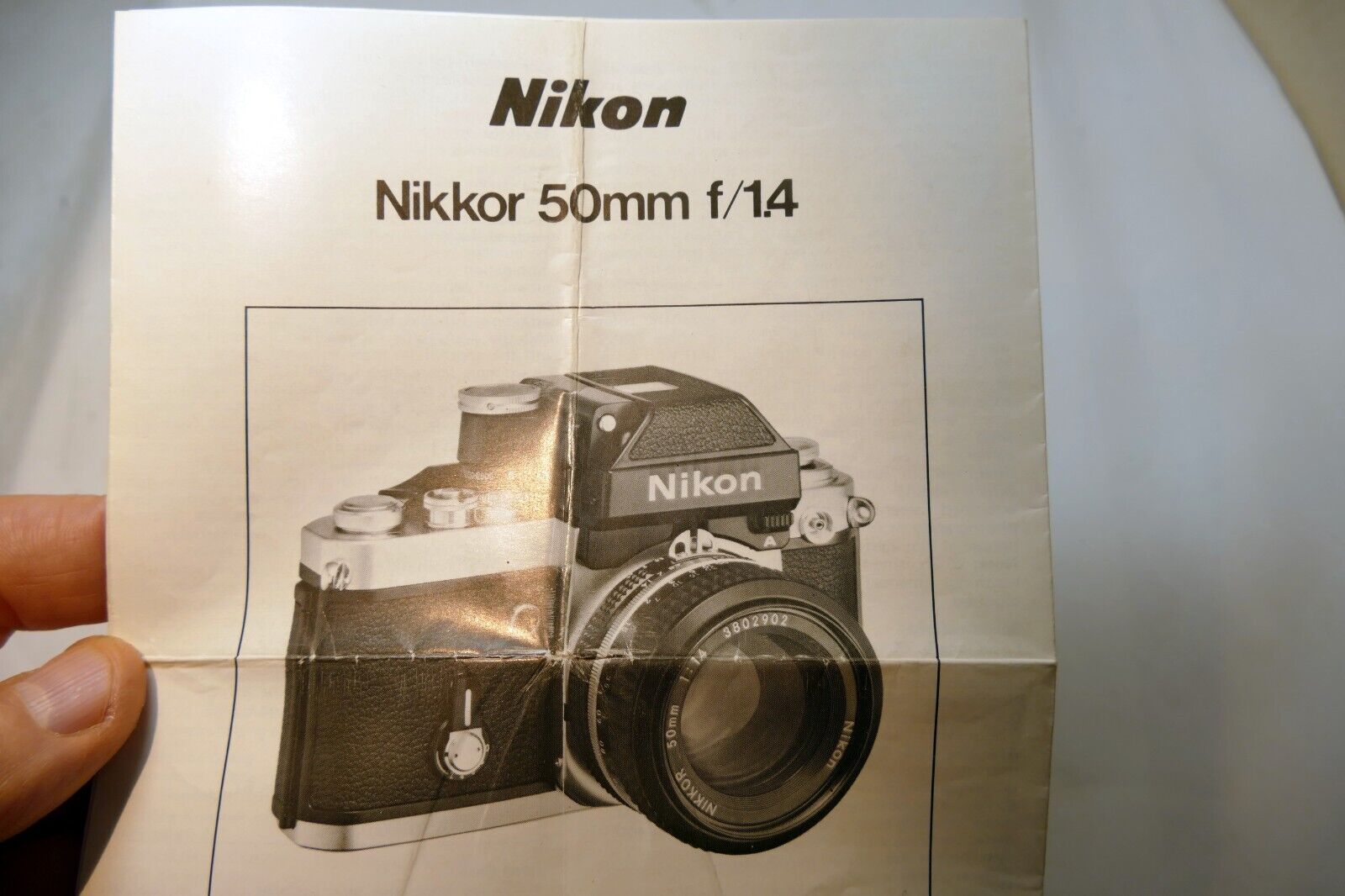 Nikon Nikkor 50mm f1.4 F KK Ai LENS Instruction Guide Manual 1979