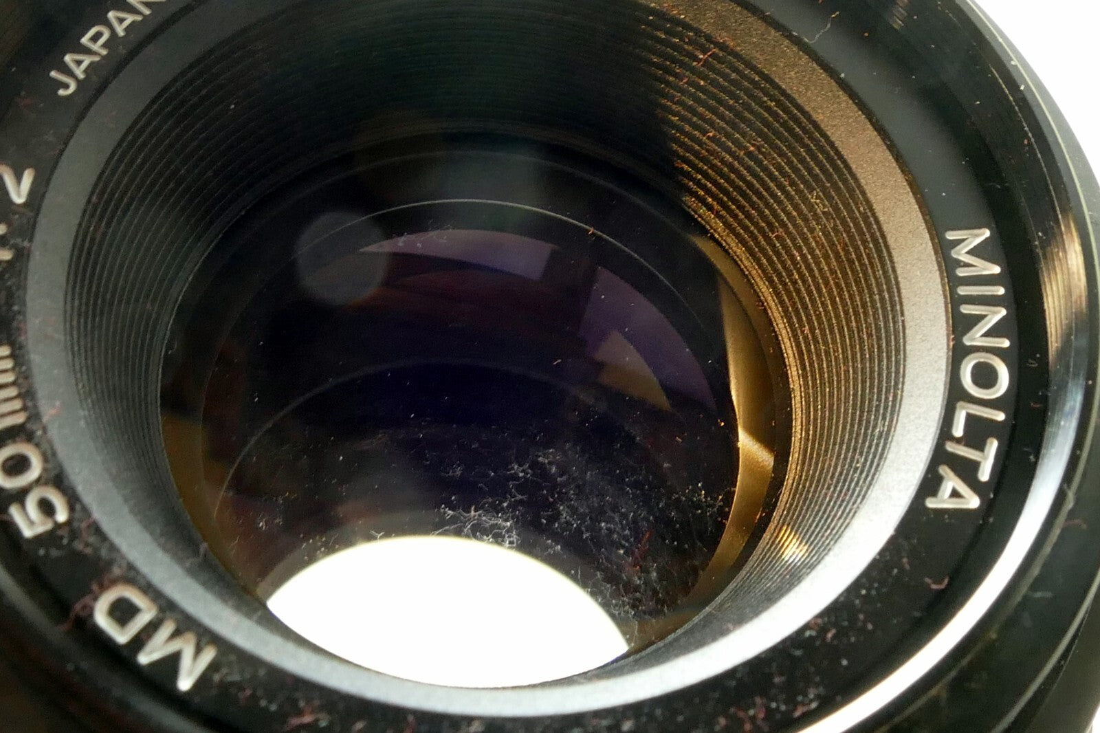 Minolta 50mm f2 MD Standard Prime Lens w/ 49mm  L39 UV filter - FUNGUS damage
