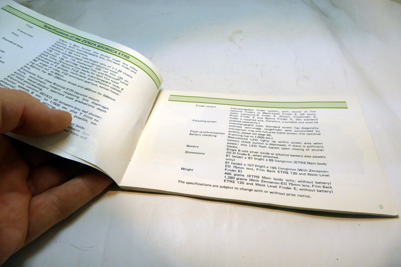 ETRS 645 Bronica camera AE Finder Instruction Manual Guide (EN)