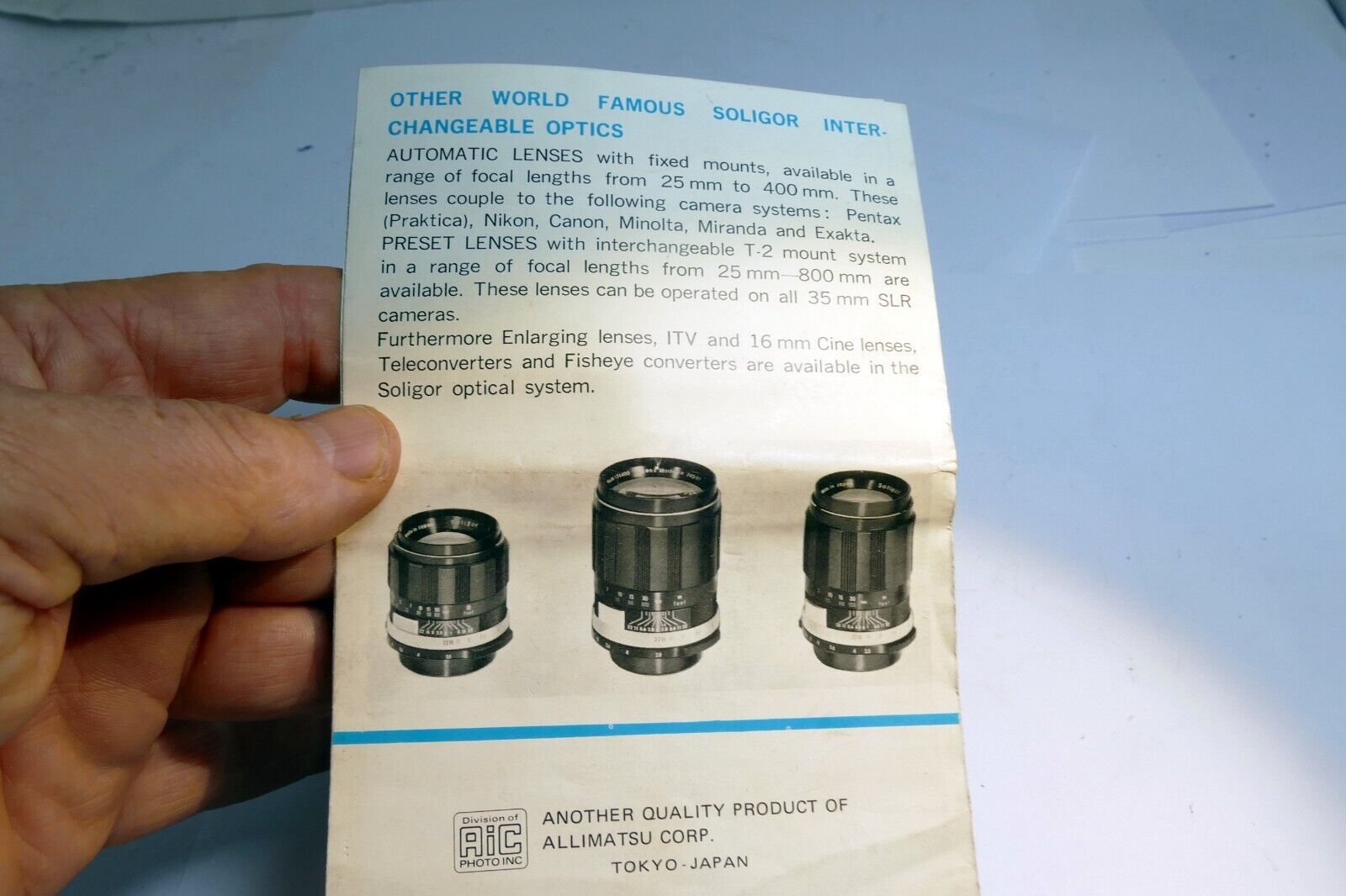 Soligor Universal T4 mount Lens System Brochure  English 28mm 105mm 300mm