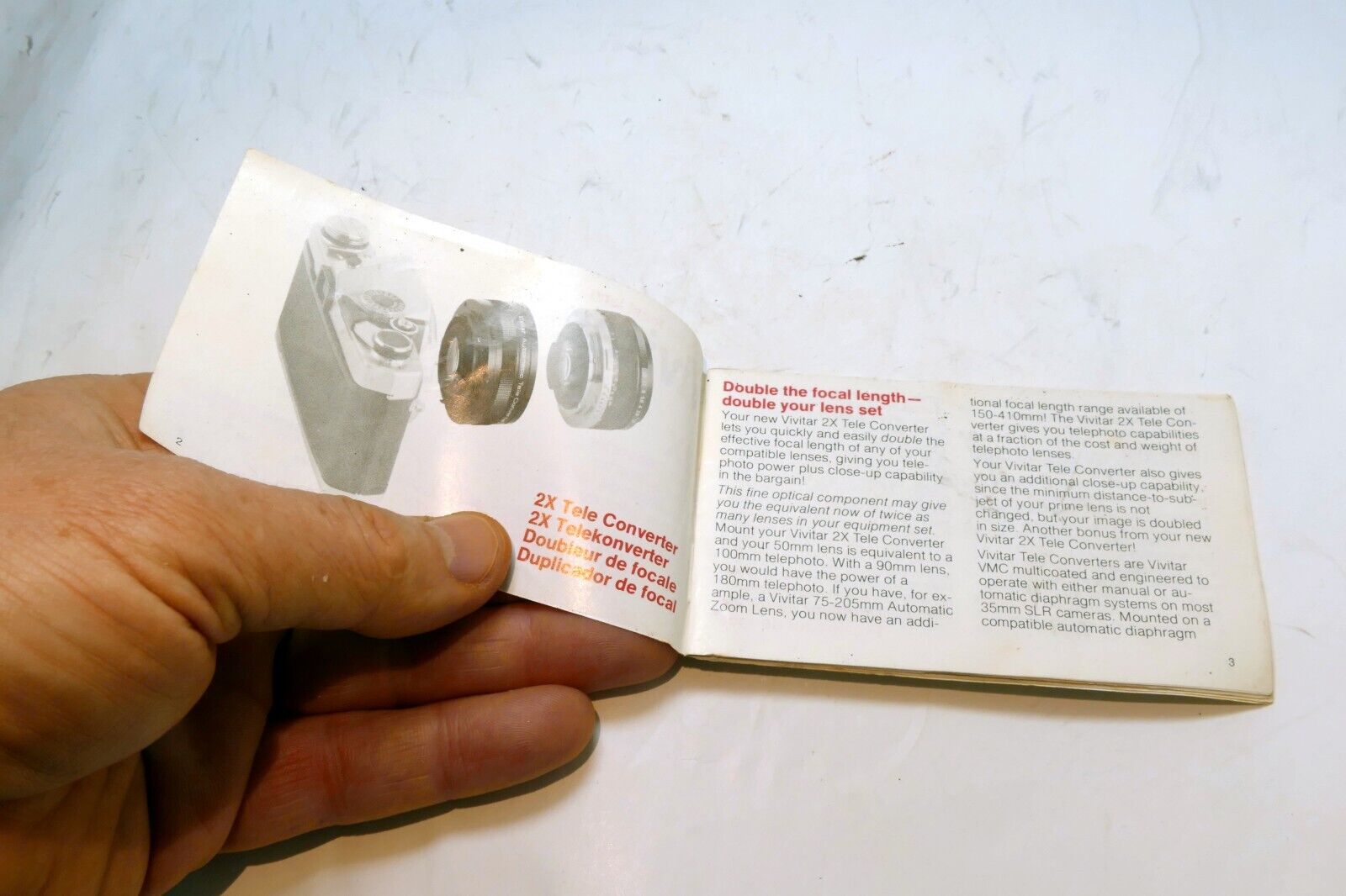 Vivitar 2X Teleconverter Lens guide instruction manual