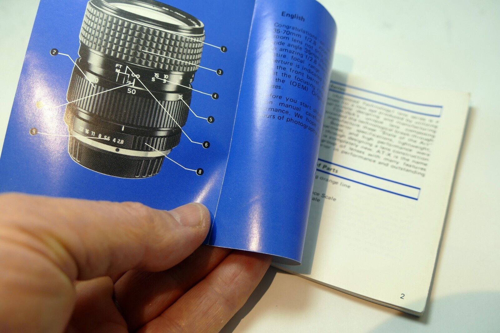 Tokina At-X 35-70mm f2.8 Lens Instructions manual Guide English E Sp Fr Gr J It