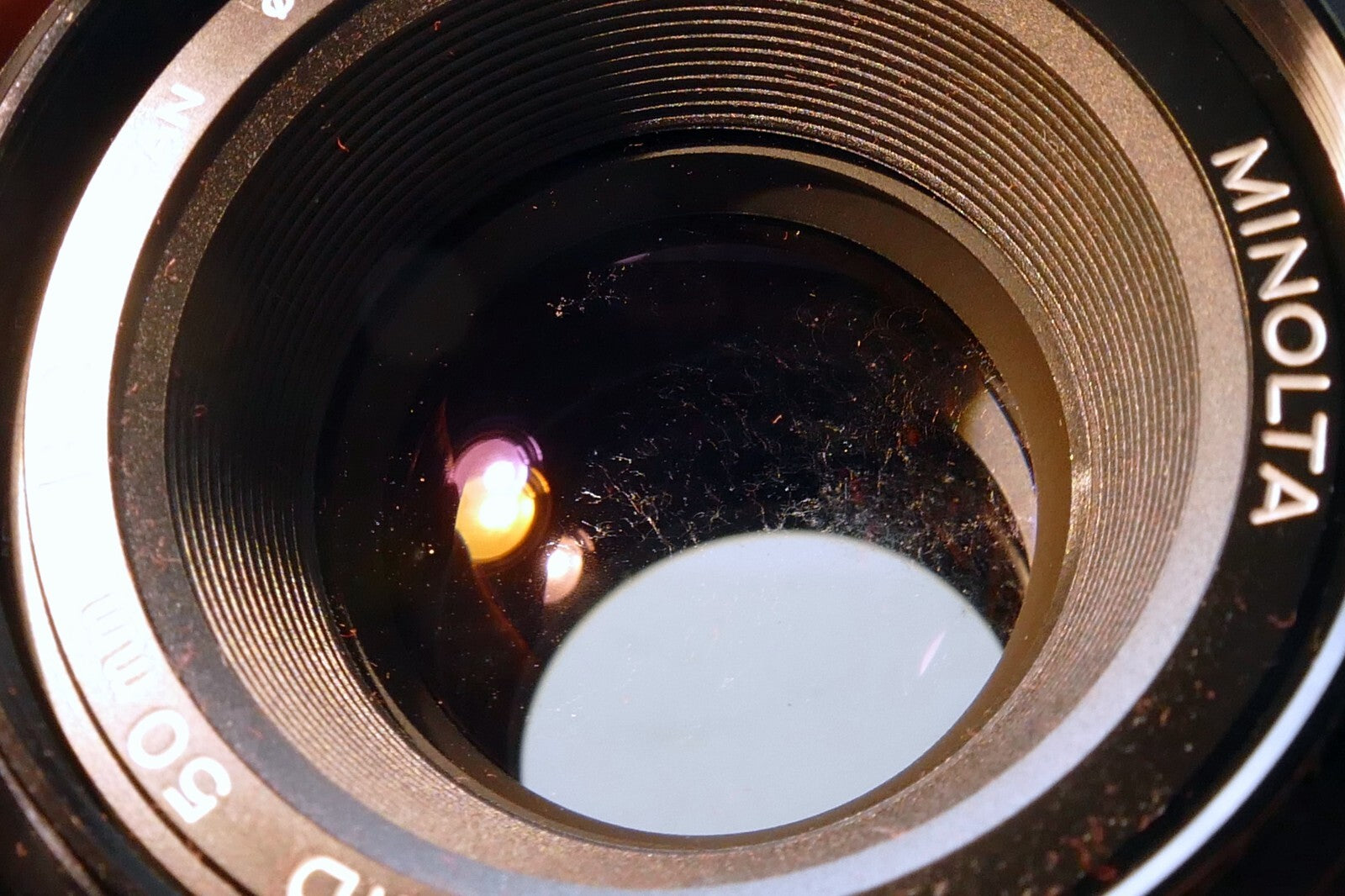 Minolta 50mm f2 MD Standard Prime Lens w/ 49mm  L39 UV filter - FUNGUS damage