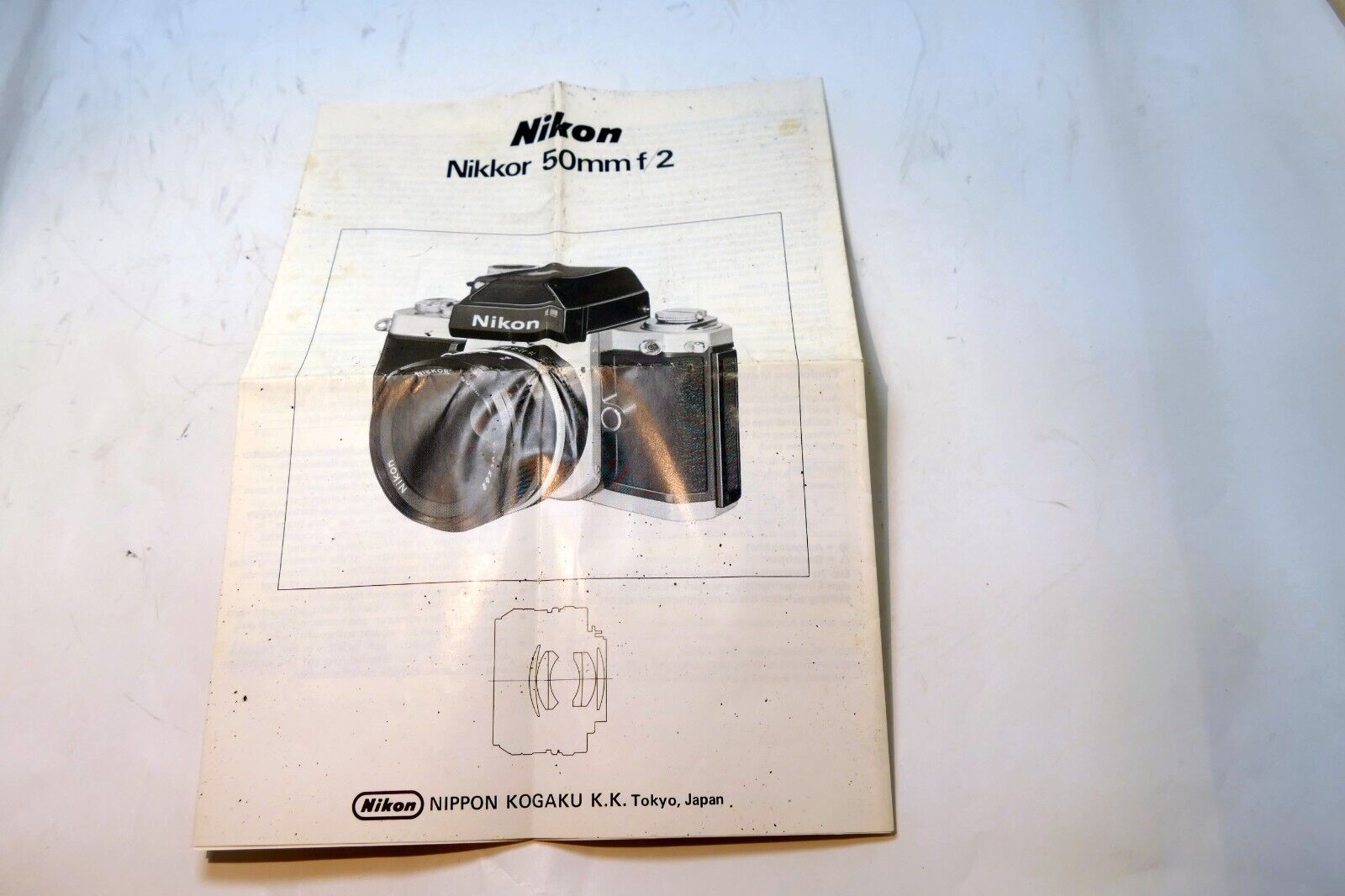 Nikon Nikkor 50mm f2 F Non Ai LENS Instruction Guide Manual 1976