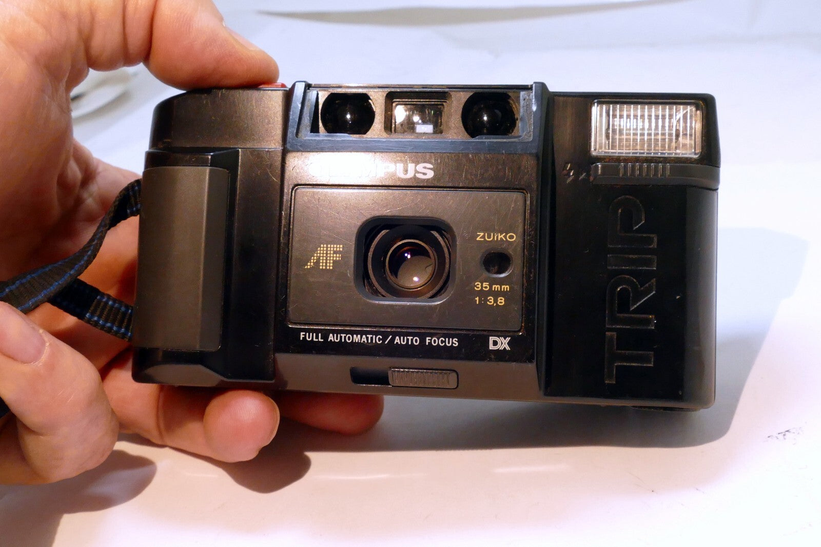 Olympus AF Trip Motor 35mm Camera w/ 35mm f3.8 Zuiko Lens - tested works good