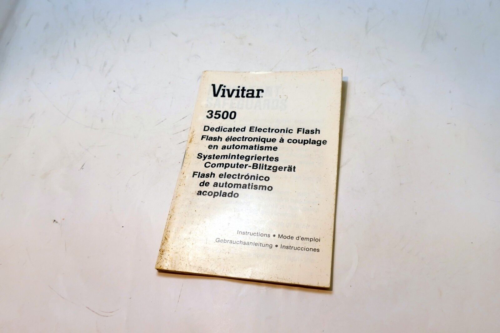 Vivitar 3500 Dedicated Flash Instructions manual guide English EN