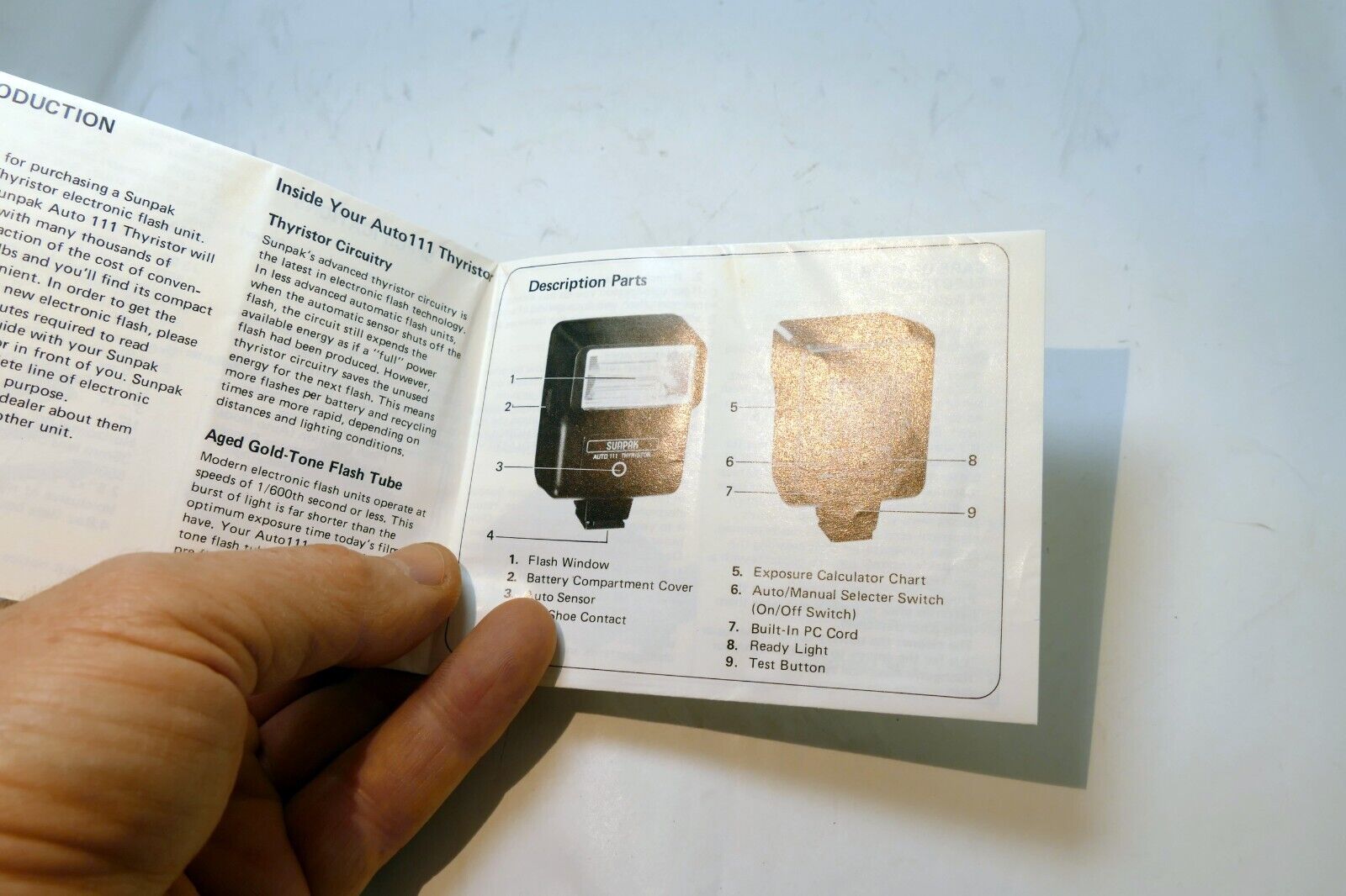 Sunpak Auto 111 Thyristor flash Instructions  guide manual English EN