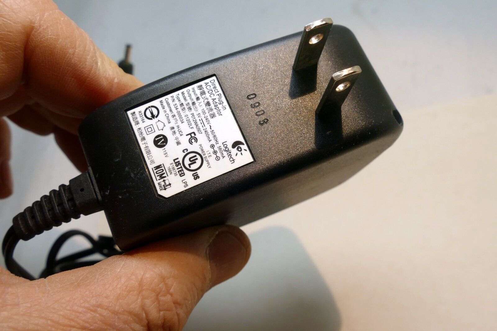.Logitech P012WA0507 AC/DC Adapter 5V 2400mA