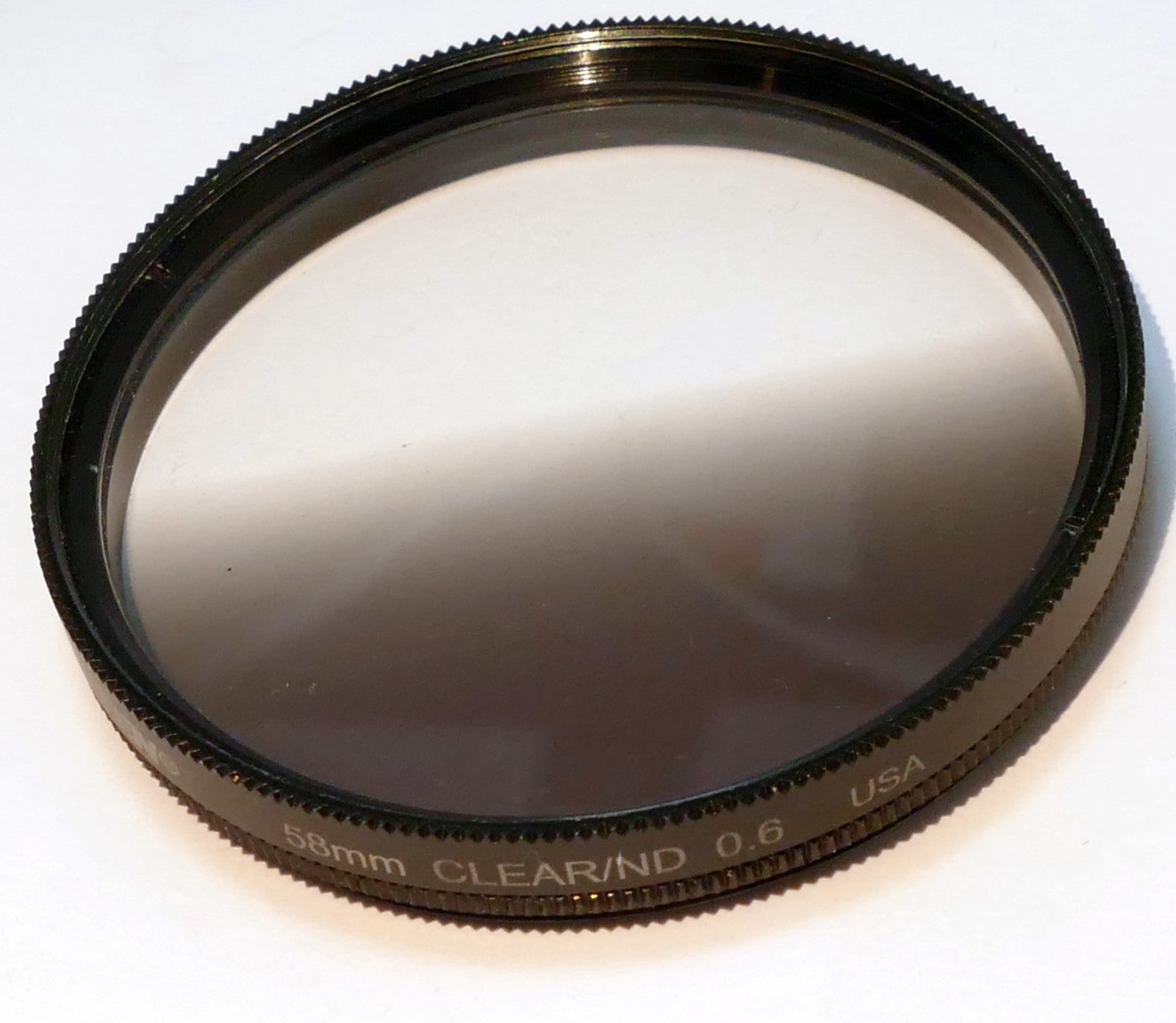 Tiffen 58mm Clear / ND 0.6 graduated Filter USA half frame neutral density