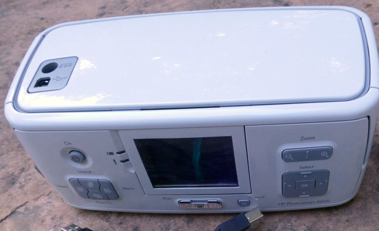 HP Photosmart A616 Digital Photo Inkjet Printer - AS IS - PARTS, missing charger
