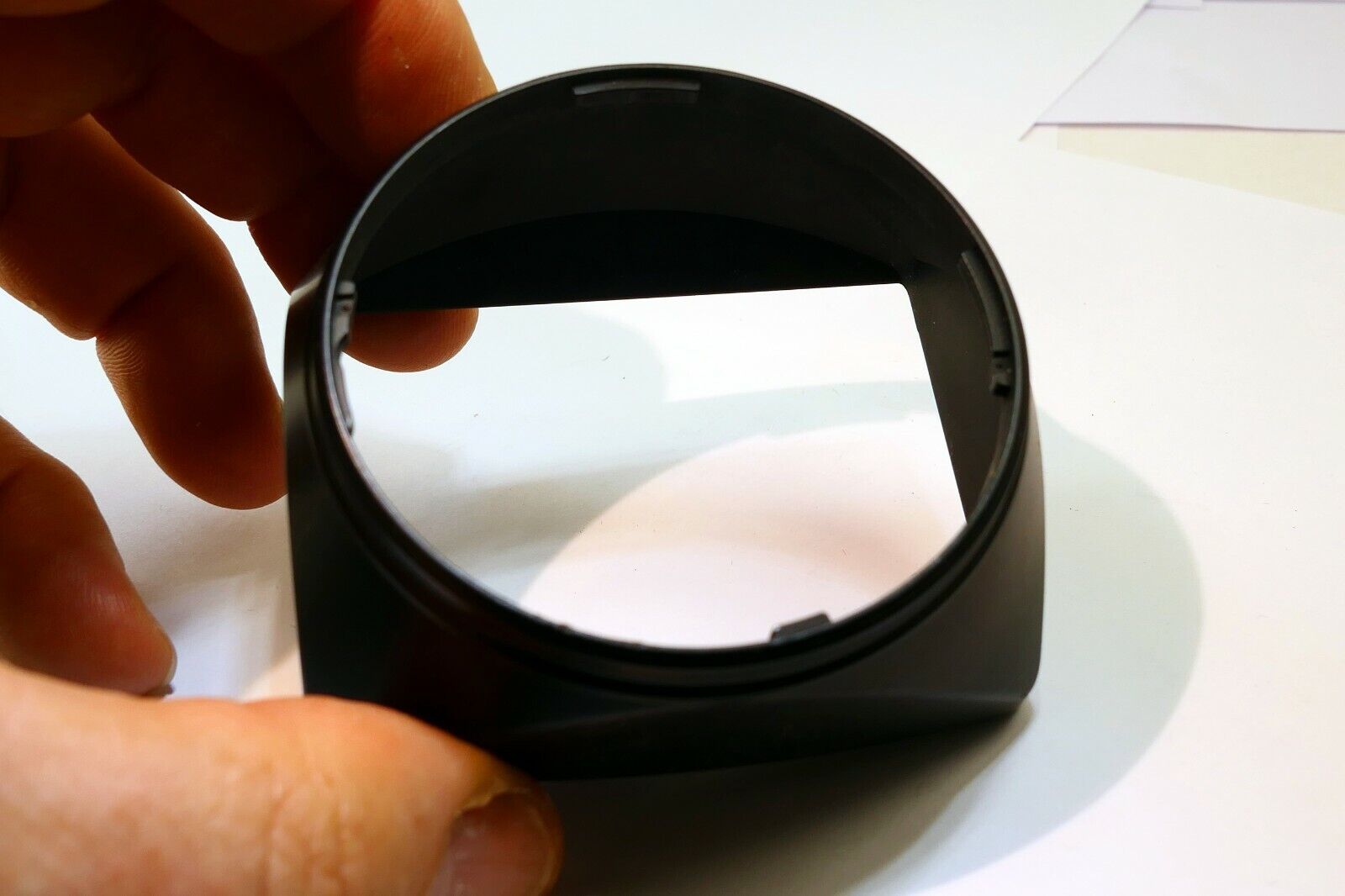 Twist on type Square lens hood shade (unknown brand) 55-58mm rim