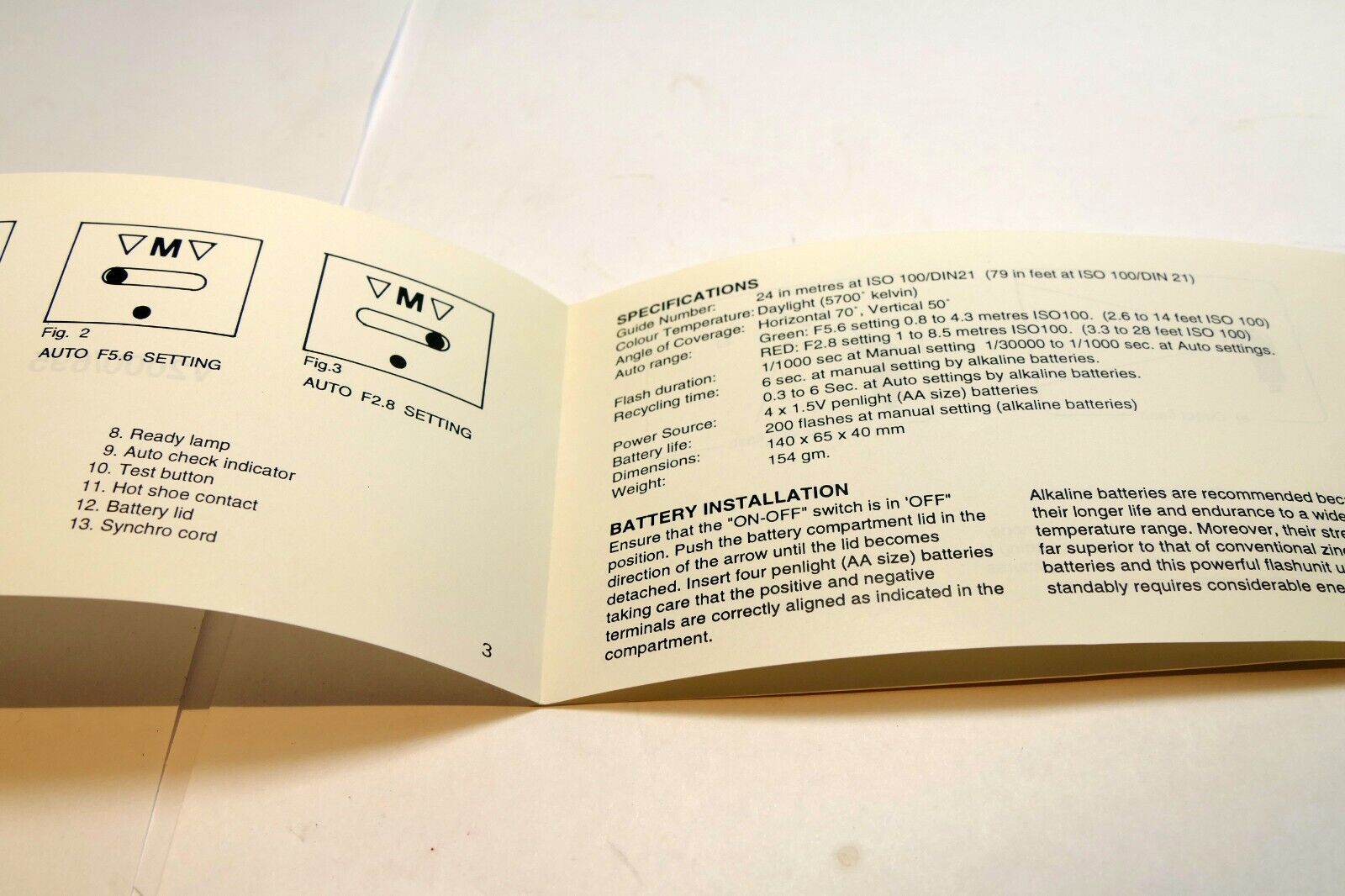 adjustable Bounce Thyristor flash Instruction Manual Guide (E) English