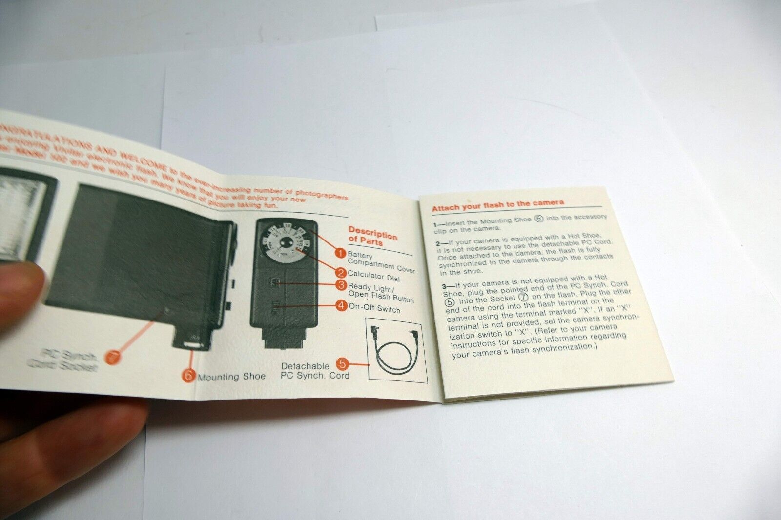Vivitar Model 102 Flash  Instruction Manual / User Guide EN - genuine OEM