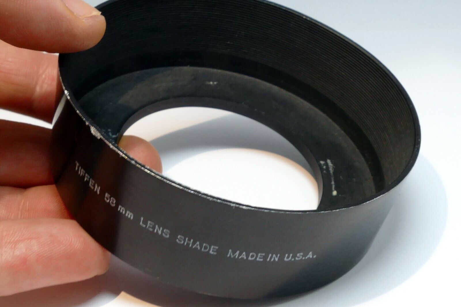 Tiffen 58mm Lens Hood Shade screw in metal made in USA  -   (threads bent)
