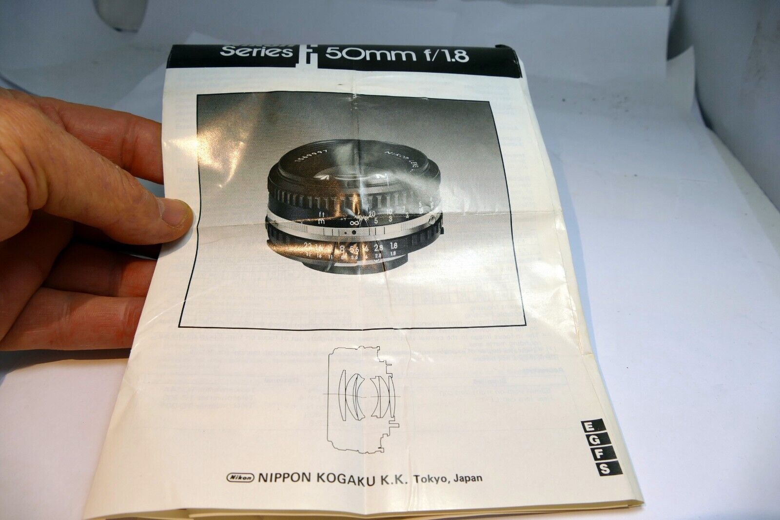Nikon E 50mm f1.8 Ai-s lens Instruction Manual Guide  En G F S