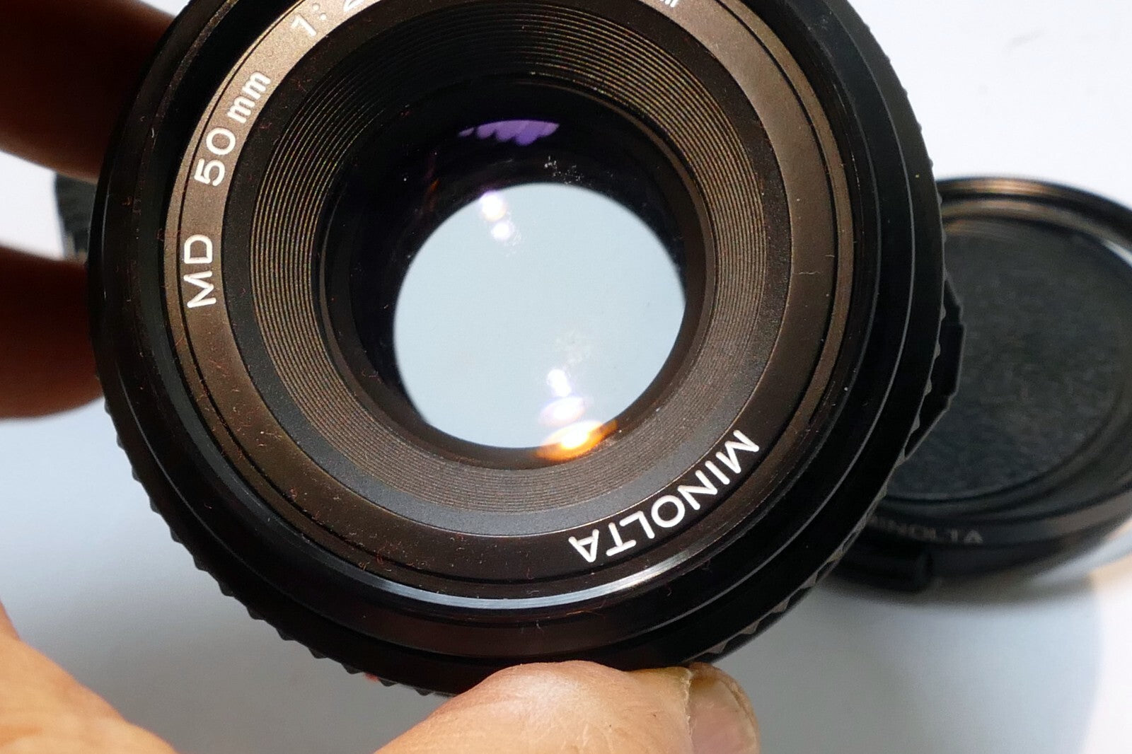 Minolta 50mm f2 MD Standard Prime Lens w/ 49mm  L39 UV filter - FUNGUS damage