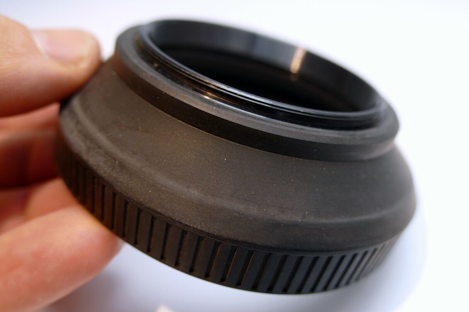 55mm Lens Hood Shade Collapsible Rubber double threaded screw in for 57mm f1.4