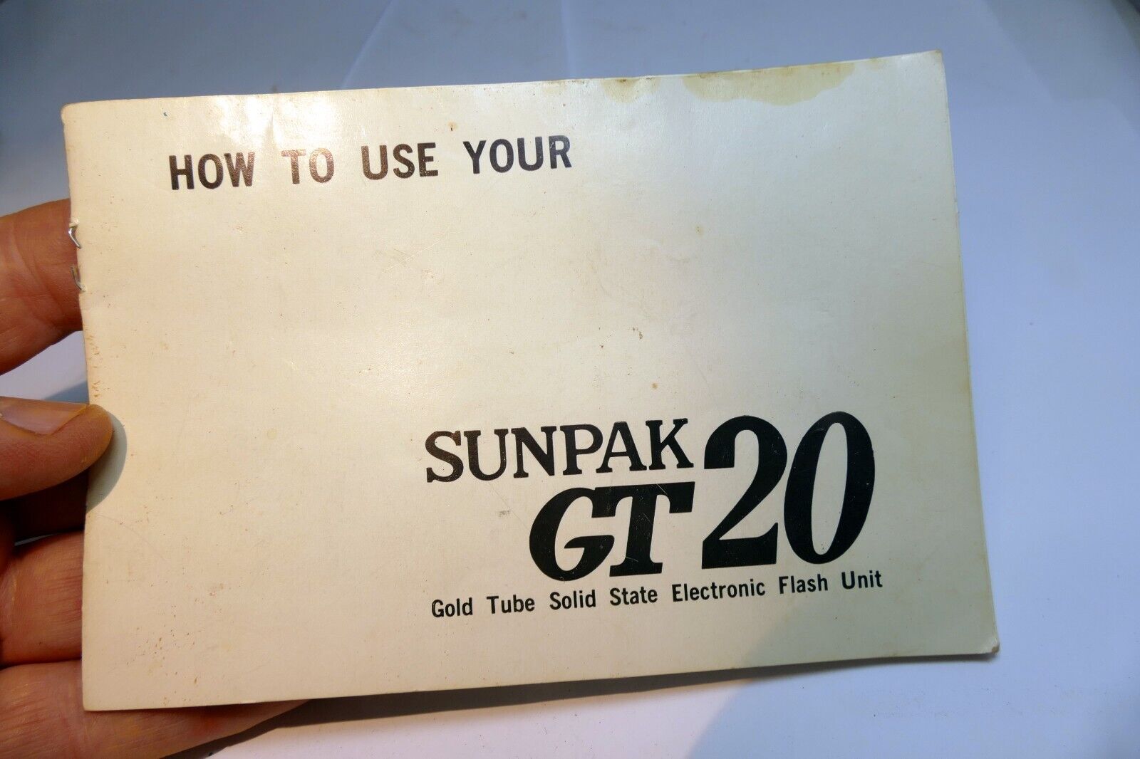 Sunpak GT 20 Flash  Guide  Book manual  how to use