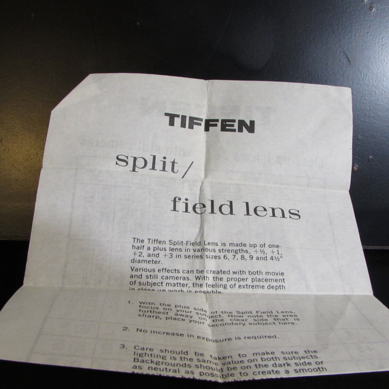 Tiffen Close - Up Lenses with still camera guide manual +1 +2 +3 +4 +5 +6 macro