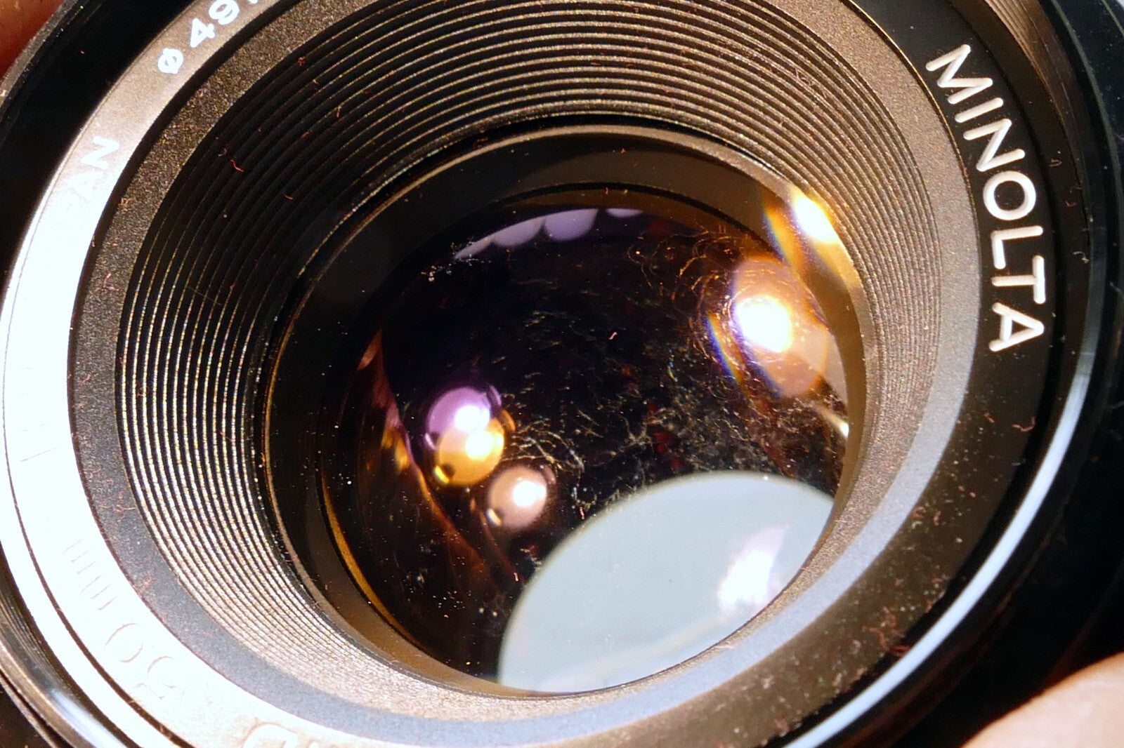 Minolta 50mm f2 MD Standard Prime Lens w/ 49mm  L39 UV filter - FUNGUS damage