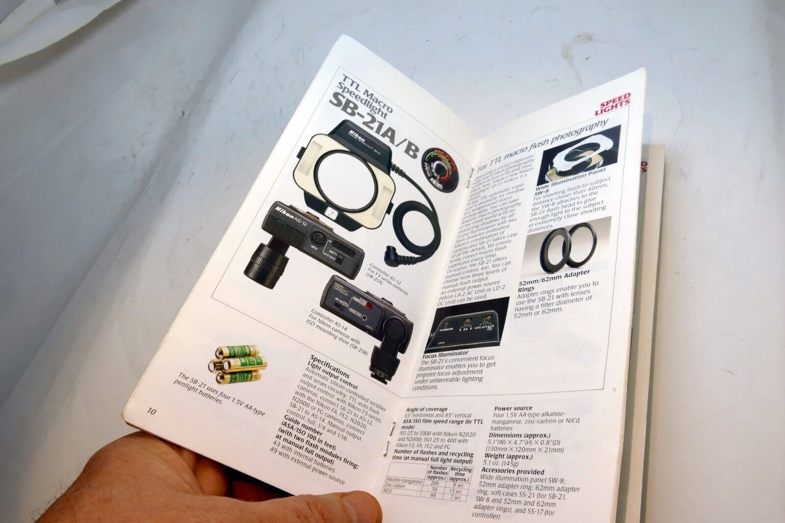 Nikon SB Speedlight Unit Brochure List SB-20 19 17 11 15 16A 14 18 21 flash