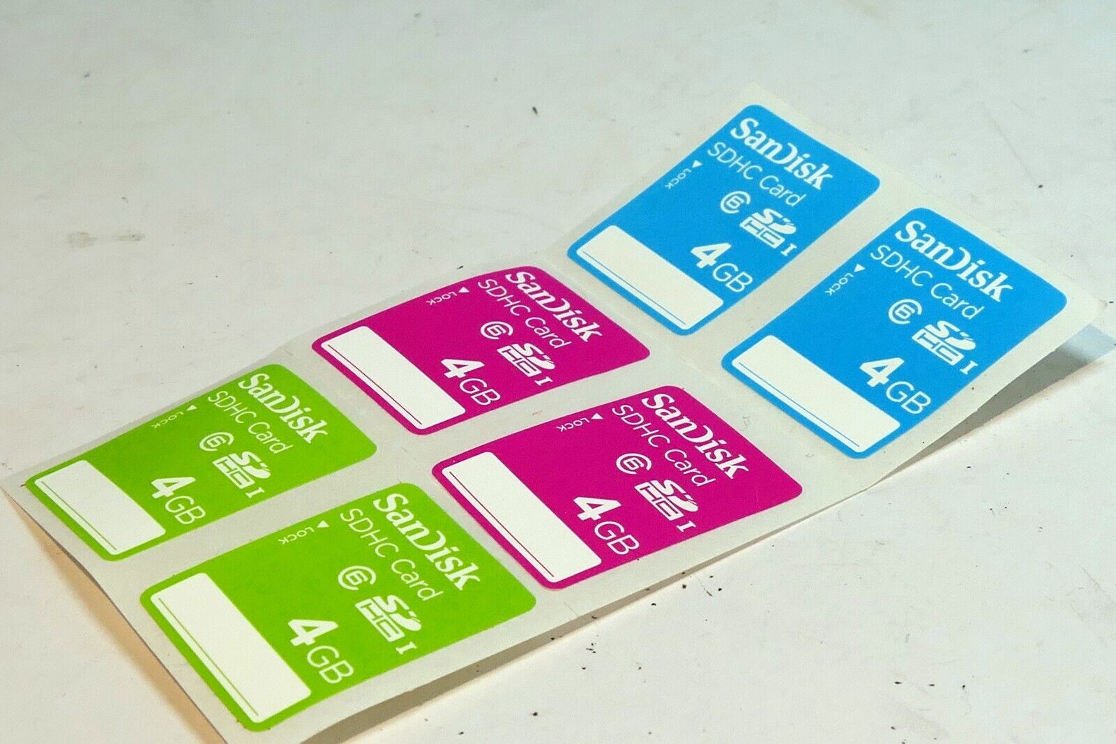 Sandisk SD SDHC Memory Card sticker label replacement stick on