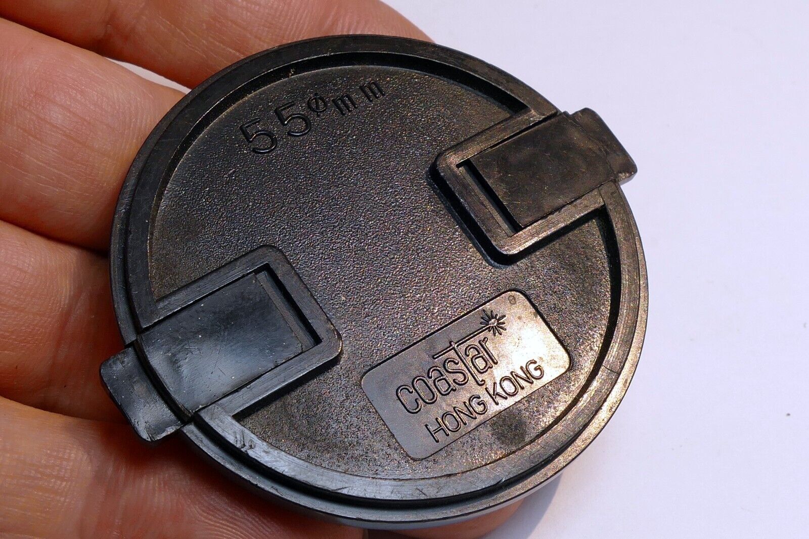 55mm Lens Front  Cap   for  camera lens photo  made in Hong Kong vintage