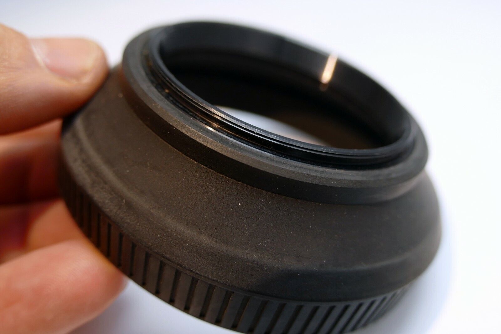 55mm Lens Hood Shade Collapsible Rubber double threaded screw in for 57mm f1.4