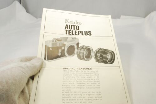 Kenko Auto Teleplus teleconverter lens Instruction manual 7217037 vintage