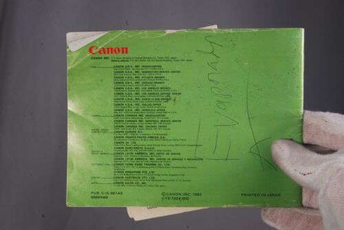 Canon Lens Wonderland FD Lens Guide Book Booklet list (EN) 7210030