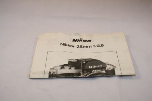 Nikon Lens Nikkor 28mm f/2.8 Ai Instruction Manual (EN) 7116055 Genuine