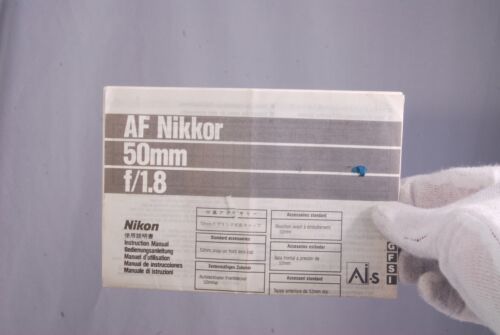 Nikon Lense AF Nikkor 50mm f/1.8 Instruction Manual guide (EN) 7213007