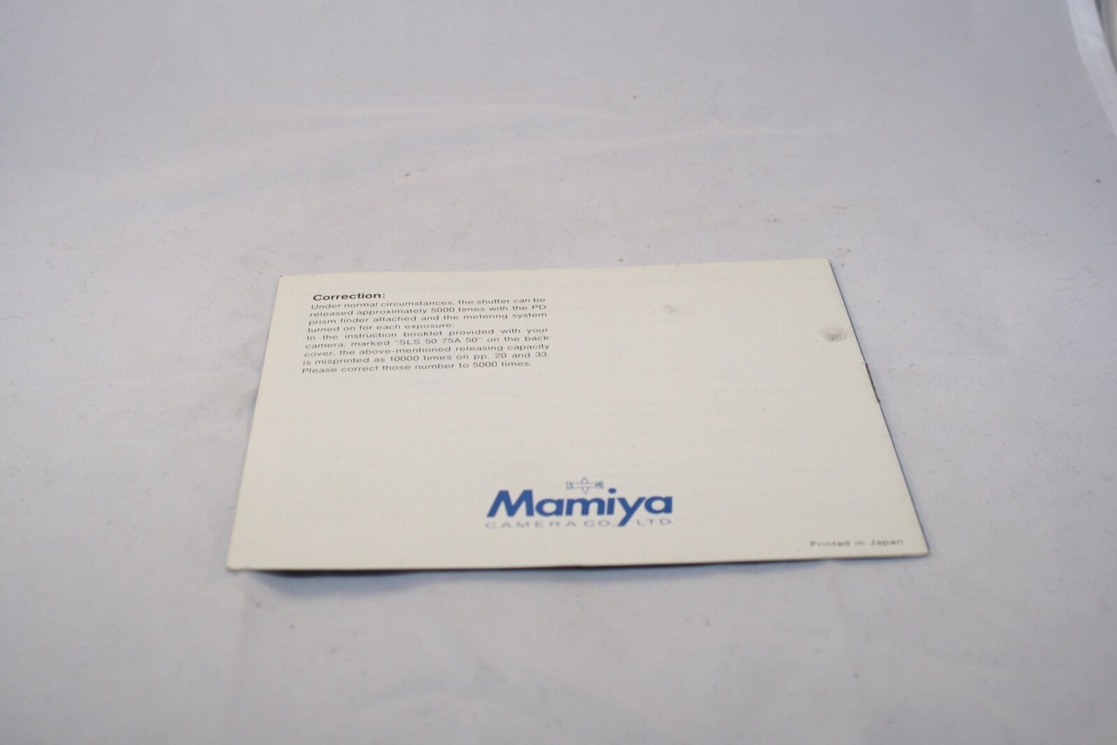 Mamiya Camera M645 PD Prism Finder Instruction Manual guide (EN)