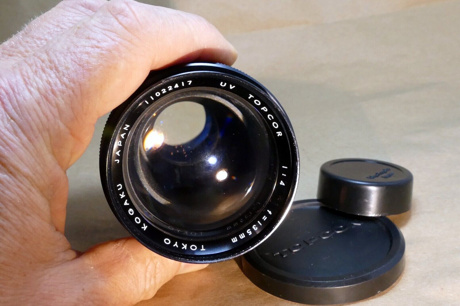 Topcon 135mm f4.0 Lens prime UV Topcor Unirex - with light haze inside, mint