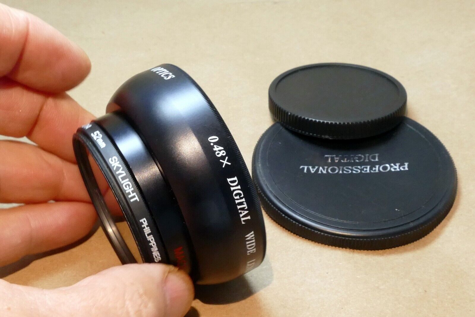 52mm Vision Optics 0.48X Wide Angle Lens with 52mm Hoya sky filter attached