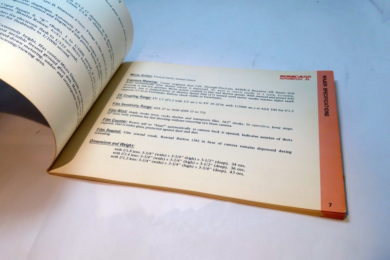 Konica Autoreflex T Camera Guide Booklet/Manual  English EN