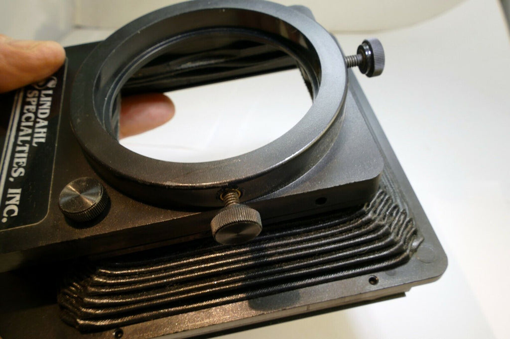 Lindahl Bellows lens Hood 31.1325 Bell-O-Shade Single 3X3 filter slot - AS found