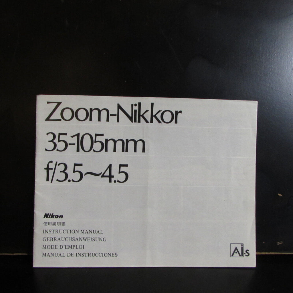 Nikon Zoom - Nikkor 35-105mm f/3.5-4.5 AI-s Lens Owner Guide Manual B00202