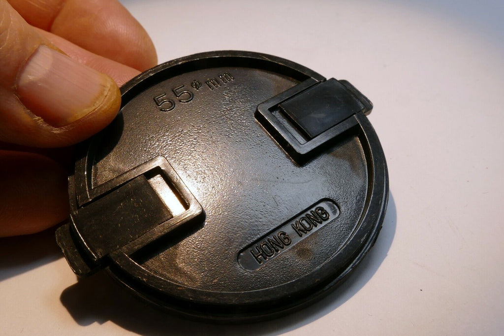 55mm Front Cap Plastic snap on for 28mm 35mm f2.8 f3.5 made in Hong Kong vintage
